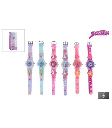 Horloge met licht Roze/paars