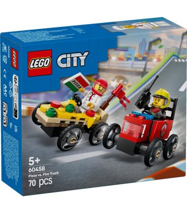 Lego City Pizzabestelwagen vs. Brandweerauto, nr 60458