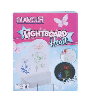 Glamour Lichtbord Hart met USB-aansluiting en 7 Stiften