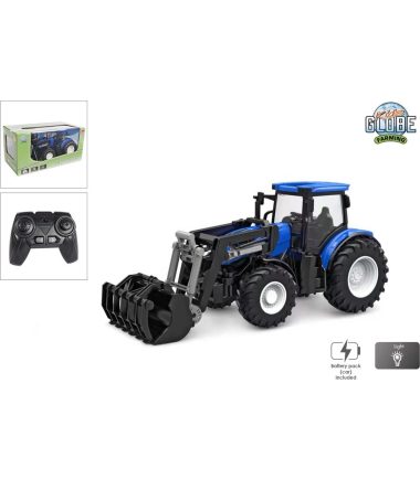 RC Tractor met Frontlader, Blauw,  Kids Globe