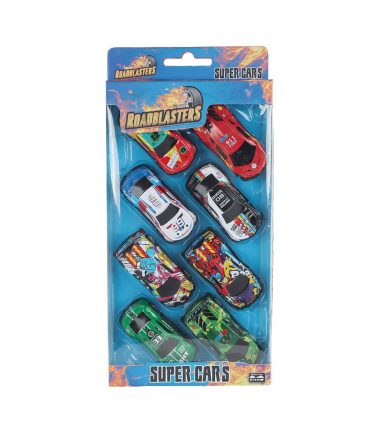 Roadblasters Auto's Die Cast Pull Back 7,5cm, 8st
