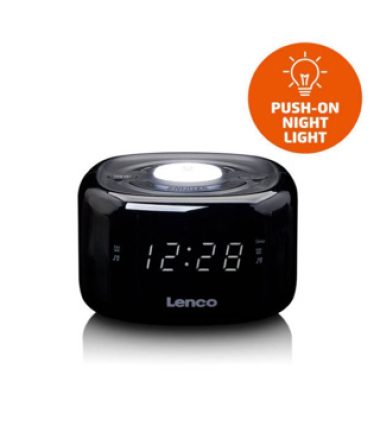 Lenco FM Wekkerradio met nachtlamp